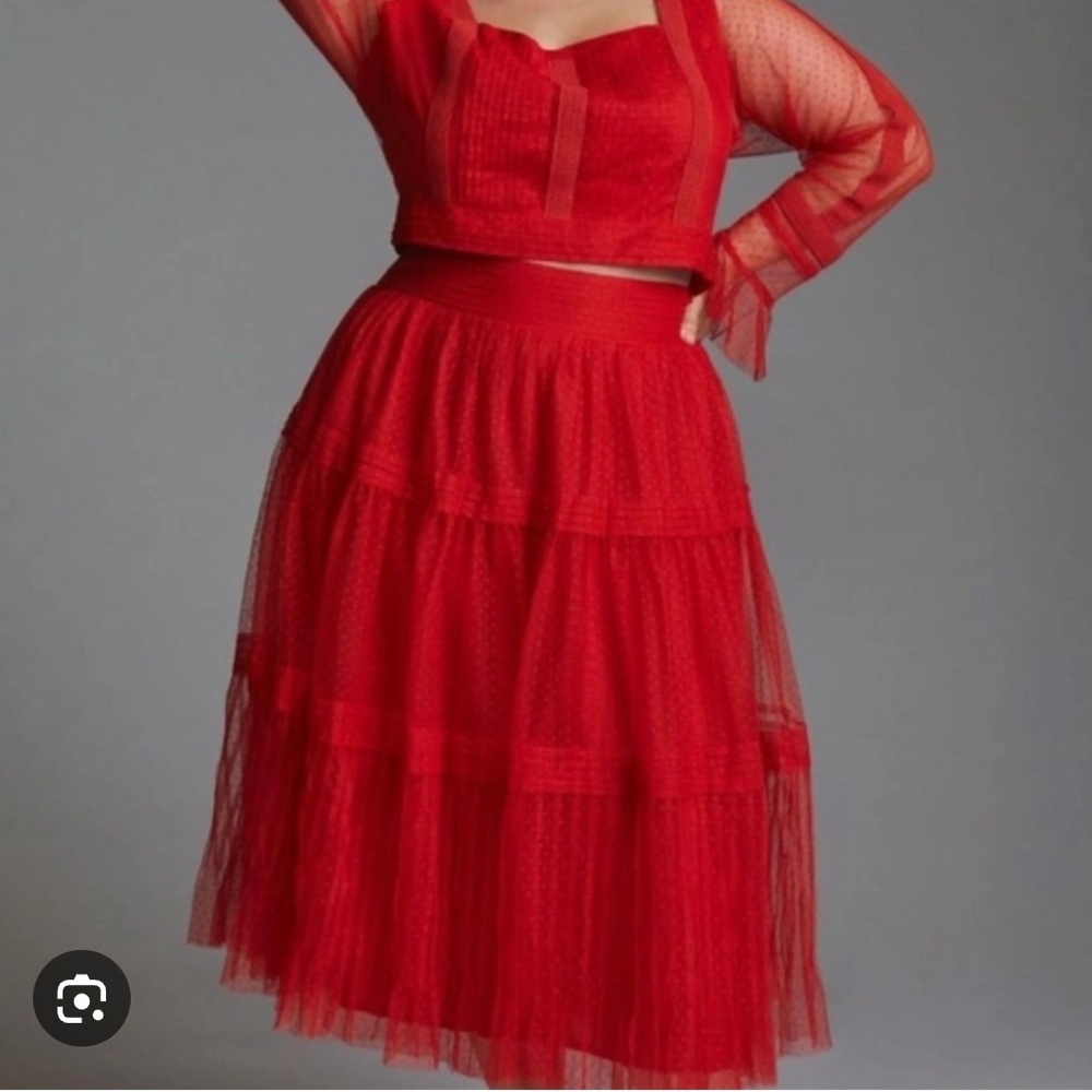Anthropologie Dotted Tulle Skirt Set Size 16